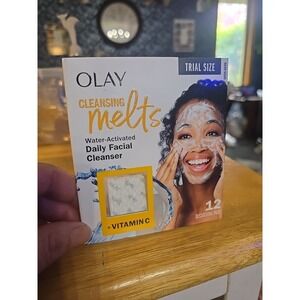Olay Cleansing Melts + Vitamin C Face Cleanser 12ct, Water-Activated. Trial Size